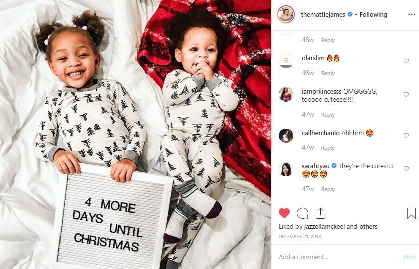 A Picture of two children on the bed from @themattiejames on Instagram.